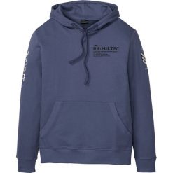 Bluza z kapturem bonprix indygo. Niebieskie bluzy męskie bonprix, s, bez wzorów, z kapturem, bez rękawów, z kapturem. Za 89,99 zł.