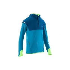 Bluza KIPRUN WARM. Niebieskie bluzy chłopięce rozpinane KALENJI, z długim rękawem, długie. Za 69,99 zł.