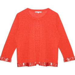 Kardigan "Laly" w kolorze koralowym. Czerwone kardigany damskie Ateliers de la maille Paris, bez wzorów, z bawełny. W wyprzedaży za 171,95 zł.