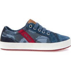 Sneakersy "Alonisso" w kolorze niebieskim. Niebieskie trampki chłopięce marki geox kids, z gumy, na sznurówki. W wyprzedaży za 129,95 zł.