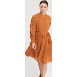 Camelowa Sukienka Bottom Line. Brązowe sukienki mini marki other, uniwersalny. Za 119,99 zł.