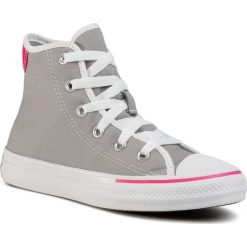 Trampki CONVERSE - Ctas Hi 667554C Dolphin/White/Ceri. Szare trampki dziewczęce Converse, bez wzorów, z gumy, na sznurówki. Za 219,00 zł.