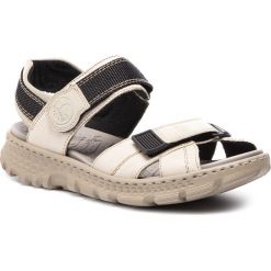 Sandały RIEKER - 67853-60 Beige. Brązowe klapki damskie marki Rieker, bez wzorów, ze skóry ekologicznej, bez obcasa. Za 229,00 zł.