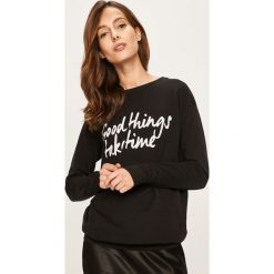 Answear - Bluza. Czarne bluzy damskie ANSWEAR, s, z nadrukiem, z bawełny, bez rękawów, bez kaptura. W wyprzedaży za 59,90 zł.
