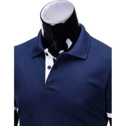 KOSZULKA MĘSKA POLO BEZ NADRUKU S758 - GRANATOWA. Niebieskie koszulki polo Ombre Clothing, m, z nadrukiem. Za 39,00 zł.