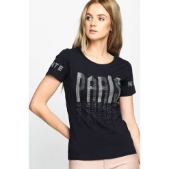 Granatowy T-shirt Train Of Thought. Niebieskie t-shirty damskie marki Born2be, l. Za 39,99 zł.