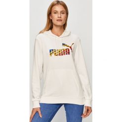 Puma - Bluza. Białe bluzy damskie Puma, s, z nadrukiem, z elastanu, bez rękawów, z kapturem. Za 229,90 zł.