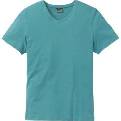 T-shirt ze stretchem Slim Fit bonprix matowy kobaltowy. Niebieskie koszulki męskie bonprix, xl, bez wzorów, z dekoltem w serek. Za 34,99 zł.
