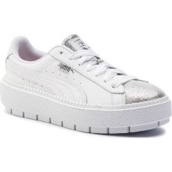 Sneakersy PUMA - Platform Trc BioHacking Wn's 369160 01 Puma White/Puma Silver. Białe półbuty damskie Puma, ze skóry. W wyprzedaży za 369,99 zł.