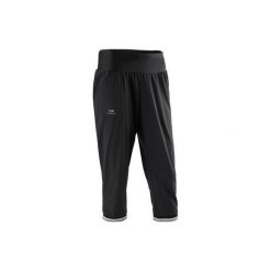 Spodenki 3/4 do biegania RUN DRY damskie. Czarne spodenki sportowe damskie marki KALENJI, xs, z elastanu, do biegania. Za 49,99 zł.