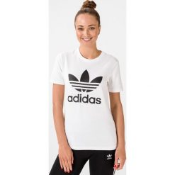 Adidas Originals Trefoil Koszulka Biały. Białe koszulki damskie adidas Originals, s, z nadrukiem, z elastanu, bez kołnierzyka. Za 111,95 zł.