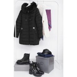 Granatowa Kurtka Martins. Niebieskie kurtki damskie Born2be, na zimę, xl, bez wzorów, z tkaniny, eleganckie, długie. Za 329,99 zł.