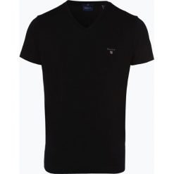 Gant - T-shirt męski, czarny. Czarne t-shirty męskie GANT, xxl, z haftami, z bawełny, klasyczne, z klasycznym kołnierzykiem. Za 129,95 zł.