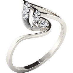 Złoty pierścionek z diamentami. Szare pierścionki damskie Art of Diamond & Co., z diamentem, złote. W wyprzedaży za 615,95 zł.