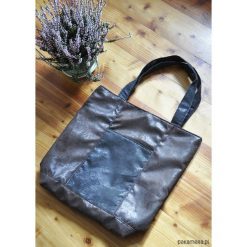 Torba tote XXL - brąz, vintage. Szare torebki klasyczne damskie marki Pakamera. Za 139,00 zł.