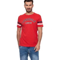 T-shirt w kolorze czerwonym. Czerwone t-shirty męskie Lonsdale, Kangol, Crosshatch, m, z nadrukiem, z bawełny, z okrągłym kołnierzem. W wyprzedaży za 39,95 zł.
