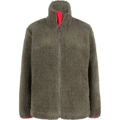 Bluza z polaru baranka bonprix ciemnooliwkowy. Zielone bluzy damskie bonprix, bez wzorów, z polaru, bez rękawów, bez kaptura. Za 37,99 zł.