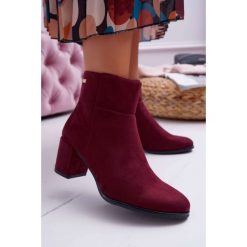 Botki Damskie Na Obcasie Sergio Leone Bordowe BT522. Czerwone botki damskie Tagless, na jesień, bez obcasa, na obcasie, bez zapięcia. Za 119,00 zł.