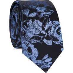 Krawat jedwabny KWWR000356. Niebieskie krawaty męskie Giacomo Conti, bez wzorów, z jedwabiu, eleganckie. Za 129,00 zł.