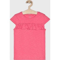 Name it - Top dziecięcy 122-164 cm. Pomarańczowe bluzki dziewczęce Name it, bez wzorów, z bawełny, z okrągłym kołnierzem, z krótkim rękawem, krótkie, bez kaptura. W wyprzedaży za 24,90 zł.