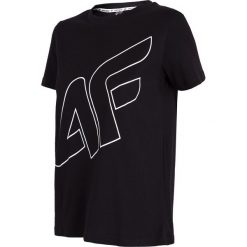 T-shirt damski TSD247 - głęboka czerń. Czarne t-shirty damskie marki 4f, bez wzorów, bez kołnierzyka. Za 49,99 zł.