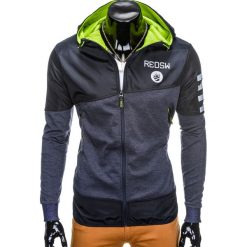 Bluzy męskie: BLUZA MĘSKA ROZPINANA Z KAPTUREM B780 - GRANATOWA