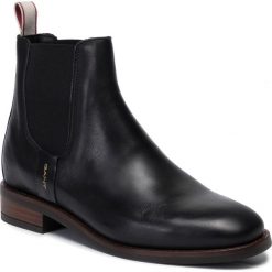 Sztyblety GANT - Fay 19551976 Black G00. Czarne kozaki damskie GANT, na imprezę, ze skóry, bez obcasa, bez zapięcia. W wyprzedaży za 349,00 zł.