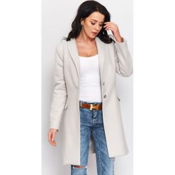 Wiosenny płaszcz flauszowy r-p002. Szare płaszcze damskie marki Butik, s, eleganckie. W wyprzedaży za 189,00 zł.