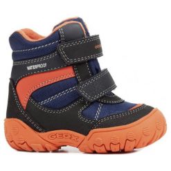 Geox Buty Zimowe Za Kostkę Chłopięce Gulp 22 Niebiesko-Pomarańczowe. Pomarańczowe buty chłopięce zimowe marki Geox, za kostkę, na rzepy. Za 279,00 zł.