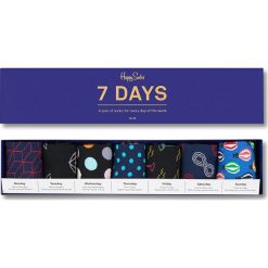 Happy Socks - Skarpety 7 Days (7-pack). Niebieskie skarpetki męskie Happy Socks, z bawełny. W wyprzedaży za 179,90 zł.