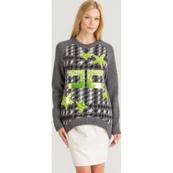 SWETER ELISABETTA FRANCHI. Szare swetry damskie Elisabetta Franchi, bez wzorów, z wełny, bez rękawów, bez kaptura. Za 1209,50 zł.