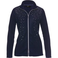 Bluza z polaru z połyskującymi kamieniami bonprix ciemnoniebiesko-srebrny. Niebieskie bluzy polarowe bonprix. Za 109,99 zł.