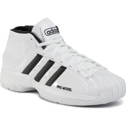 Buty adidas - Pro Model 2G EF9824 Ftwwht/Cblack/Ftwwht. Białe buty sportowe damskie Adidas, bez wzorów, ze skóry ekologicznej, sportowe, do koszykówki. Za 399,00 zł.