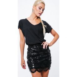 Spódniczka cekinowa w ornamentalne wzory czarna ZZ219. Czarne spódniczki Fasardi, l. Za 69,00 zł.