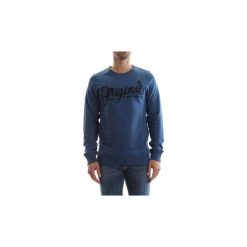 Bluzy Jack Jones 12131656 SCRIPT SWEAT. Niebieskie bluzy męskie Jack & Jones, s, bez wzorów, bez kołnierzyka, bez rękawów, bez kaptura. Za 107,55 zł.