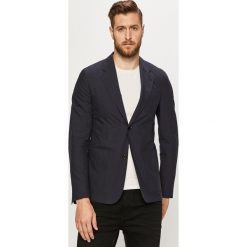 Lacoste - Marynarka. Niebieskie garnitury męskie Lacoste, bez wzorów, z elastanu. W wyprzedaży za 1099,00 zł.