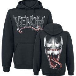 Venom (Marvel) Furious Face Bluza z kapturem czarny. Czarne bejsbolówki męskie Venom (Marvel), l, z motywem z bajki, z materiału, z kapturem. Za 164,90 zł.
