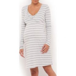 Koszula nocna ciążowa z odpinanymi miseczkami. Szare bielizna ciążowa marki La Redoute Collections, z bawełny, moda ciążowa. Za 88,16 zł.