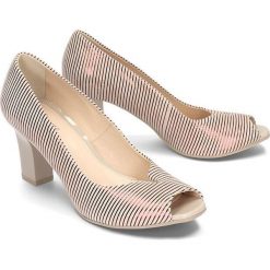 MARCO SHOES 0316P-599-030-1 beżowy, czółenka damskie. Brązowe czółenka damskie Marco Shoes, bez wzorów, ze skóry, bez obcasa, na obcasie. Za 239,00 zł.