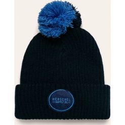 Herschel - Czapka Sepp. Niebieskie czapki damskie Herschel, na zimę, z dzianiny. W wyprzedaży za 99,90 zł.