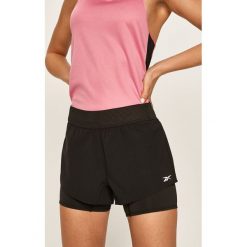 Reebok - Szorty. Czarne spodenki sportowe damskie Reebok, s, bez wzorów, z elastanu, sportowe. Za 169,90 zł.