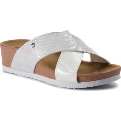 Klapki GIOSEPPO - Besancon 47993 White. Białe klapki damskie Gioseppo, bez wzorów, ze skóry ekologicznej, bez obcasa, na obcasie. Za 149,00 zł.