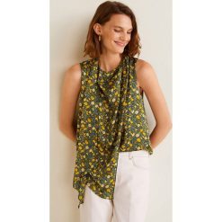 Mango - Top Jasmine. Żółte topy damskie Mango, s, z poliesteru, z okrągłym kołnierzem. W wyprzedaży za 49,90 zł.