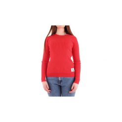 Swetry Calvin Klein Jeans J20J209578. Czerwone swetry damskie Calvin Klein Jeans, s, bez wzorów, z jeansu, bez rękawów, bez kaptura. Za 335,85 zł.