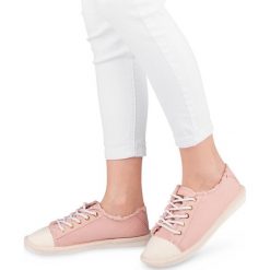 Trampki damskie Ideal Shoes X-9716 Różowe. Różowe trampki i tenisówki damskie Ideal Shoes, bez wzorów, z tkaniny, na sznurówki. Za 49,00 zł.