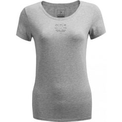 T-shirt damski TSD600A - chłodny jasny szary melanż - Outhorn. Szare koszulki damskie Outhorn, na imprezę, bez wzorów, bez kołnierzyka, bez rękawów. W wyprzedaży za 24,99 zł.