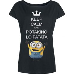 Minions Potakino Lo Patata Koszulka damska czarny. Czarne bluzki damskie marki Minions, l, z nadrukiem, z dekoltem w łódkę. Za 42,90 zł.