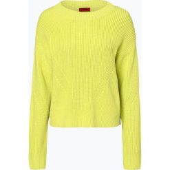 HUGO - Sweter damski – Sidina, żółty. Żółte swetry damskie marki HUGO, xl, w paski, bez rękawów, bez kaptura. Za 599,95 zł.