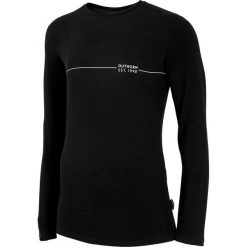 Longsleeve męski TSML600 - głęboka czerń - Outhorn. Koszulki męskie Outhorn, m, bez wzorów, bez kołnierzyka, z długim rękawem, długie. Za 49,99 zł.