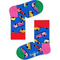 Happy Socks - Skarpetki dziecięce Fire Truck. Niebieskie skarpetki dziewczęce Happy Socks, bez wzorów, z elastanu. Za 24,90 zł.